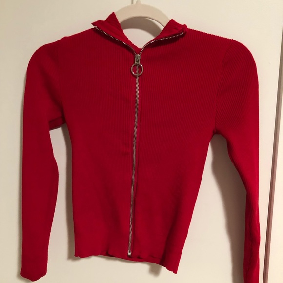 Forever 21 Ribbed pull-down zipper long sleeve - Picture 1 of 4